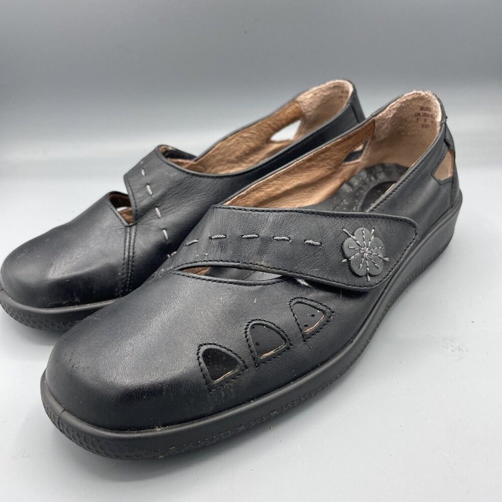 Hotter Bliss‎ Womens US Size 9 Comfort Shoes Black Leather Casual